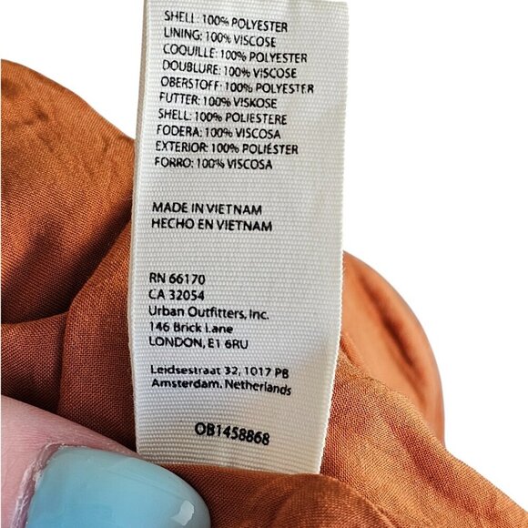 Free People Orange Snake Print Button Closure Mini Dress Sz S - Picture 11 of 12